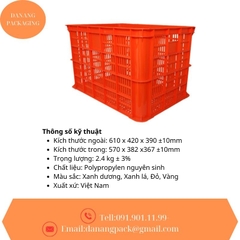 Thùng Nhựa Sóng Hở DNP 23 – Bền Chắc, Thoáng Khí, Chứa Được Nhiều Hàng Hóa Kích thước:610 x 420 x 390 ±10mm