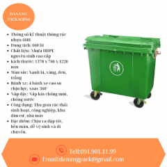 THÙNG RÁC NẮP KÍN 660 LÍT