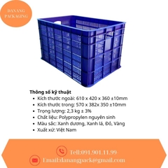 Thùng Nhựa Sóng Hở DNP 19 – Bền Chắc, Thoáng Khí, Chứa Được Nhiều Hàng Hóa Kích thước: 610x420x360 ±10mm