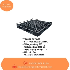 PALLET  DN32  – GIẢI PHÁP KÊ HÀNG GỌN GÀNG, BỀN BỈ Kích thước: 1100mm x 1100mm x 125mm – Màu sắc: Đen