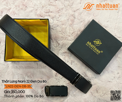 Thắt Lưng Nam 22 Đen Da Bò 350