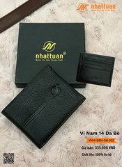 Ví Nam 14-ĐEN Da Bò 335