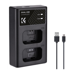 Bộ 2 pin 1 sạc đôi K&F NP-FW50 KF28.0015