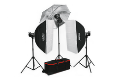 Bộ kit đèn flash godox MS300D-3 đèn