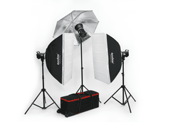 Bộ kit đèn flash godox MS300D-3 đèn