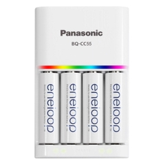 Bộ Sạc Pin Panasonic BQ-CC55 Sạc Nhanh Kèm 4 Pin Eneloop (K-KJ55MC40V3)