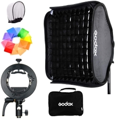 Sofbox Godox SGGV 80×80 giá đỡ S2 kèm lưới tổ ong