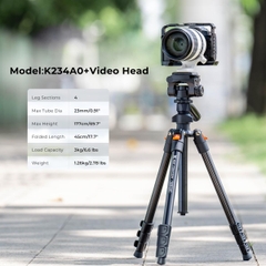 Chân máy ảnh K&F Concept K234A0 kèm Video Head KF09.115