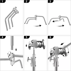 Chân Cờ C-Stand ZSYB có bánh xe chịu tải 20kg