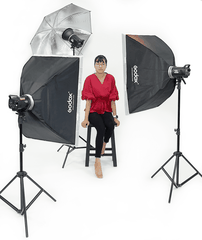 Bộ kit đèn flash godox MS300D-3 đèn