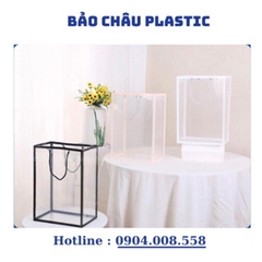 Túi Nhựa Xách Đựng Hoa Trong Suốt Túi Đựng Quà Tặng Chống Thấm Nước  (35-15-24.5 )