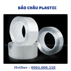 Băng dính 2 mặt siêu dính trong suốt khổ 3cm- 5cm băng keo dán tường hai mặt nano silicon siêu chắc