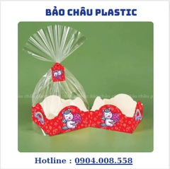 Túi Đựng Bánh Cookies Kèm Đế Giấy và Dây Buộc Loại Hình Vuông