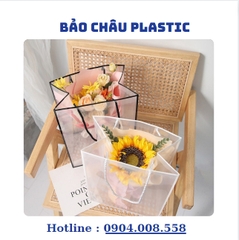 Túi Nhựa Xách Đựng Hoa Trong Suốt Túi Đựng Quà Tặng Chống Thấm Nước  (35-15-24.5 )