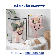 Túi Nhựa Xách Đựng Hoa Trong Suốt Túi Đựng Quà Tặng Chống Thấm Nước  (35-15-24.5 )