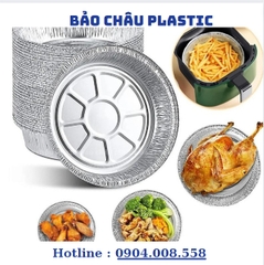 Khay Giấy Bạc Lót Nồi Chiên Không Dầu, Lò Nướng - Khuôn Đĩa Nhôm Đựng Thức Ăn, Thực Phẩm Nhiều Size