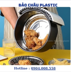 Khay Giấy Bạc Lót Nồi Chiên Không Dầu, Lò Nướng - Khuôn Đĩa Nhôm Đựng Thức Ăn, Thực Phẩm Nhiều Size