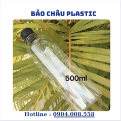 Chai Nhựa Vuông Nắp Đen