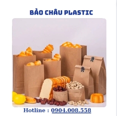 Túi Bánh Mì Kratf nâu, Túi Giấy Đựng Bánh Mì Trơn Đơn Giản Định Lượng 80gr Siêu Rẻ