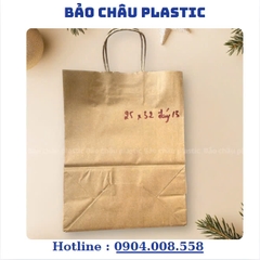 Túi giấy KRAFT Nhật nâu trơn có quai đáy vuông nhiều kích thước, túi giấy xi măng, túi giấy đựng quà tặng, túi quai