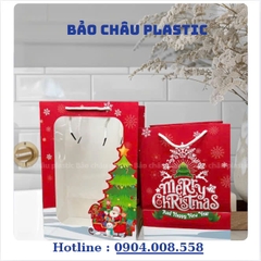 Túi giấy có mặt kính Đựng quà giáng sinh NOEL