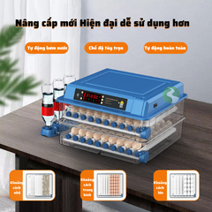 Máy ấp trứng gà, máy ấp trứng mini thông minh, Máy ấp trứng tự động thế hệ mới 220v & 12v MAT08