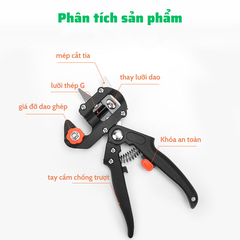 Kéo Ghép Cành Đa Năng Dương Ninh - Chuyên Dụng Tặng 2 Lưỡi Cắt Và Trụ Đỡ Thay Thế + Nilon GC136