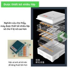 Máy ấp trứng gà mini, máy ấp trứng tự động đảo trứng, 03 sử dụng 220v&12v