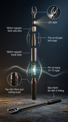 GẬY ĐUỔI HEO THÔNG MINH DƯƠNG NINH A600 - THÂN NHÔM CAO CẤP, TỰ DO ĐIỀU CHỈNH CHIỀU DÀI
