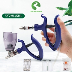 Xi lanh tự động thú y tiêm gia cầm, vacxin MZA kim tiêm có giã đỡ cắm chai - Bơm liên tục 2ml/5ml DN28