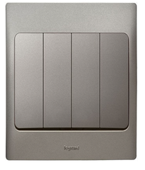 Công tắc bốn 2 chiều màu xám Mallia