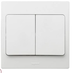 Bộ công tắc đôi 2 chiều màu trắng Mallia 2 810 03
