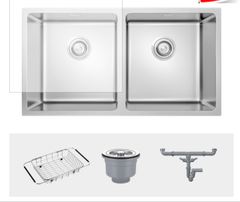 Chậu rửa bát inox 2 hố Konox KN7544DUB