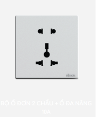Bộ ổ đơn 2 chấu + ổ đa năng 10A