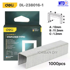 Đinh  ghim D E  dày 1.2 mm dùng cho súng bắn ghim - Deli  (1000 cái/hộp)