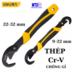 Bộ 2 chiếc cờ Lê Đa Năng Đường Kính 9-32mm - Thiết Kế Dạng Răng - Dùng Được Nhiều Mục Đích - DL932-2 Deli Chính Hãng