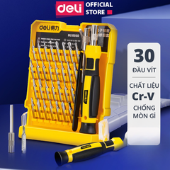 Bộ Tua Vít Đầu Nhỏ Sửa Chữa Đa Chức Năng Deli 1033D– 30 Đầu Vít Cao Cấp Chất Liệu Siêu Bền, Thiết Kế Gọn Nhẹ (HÀNG CHÍNH HÃNG)