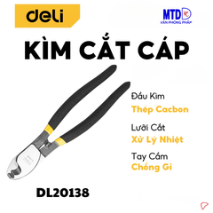 Kìm cắt cáp công nghiệp 10″ (250mm)  DELI - EDL20138