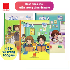 Tập/Vở học sinh Hồng Hà Class Điểm A 4 ô ly vuông, 96 trang , ĐL: 100gsm -phù hợp Miền Trung-Miền Nam