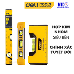 Thước Thủy Deli Cao Cấp Chính Hãng - Chất Liệu Hợp Kim Nhôm Siêu Bền, Chính Xác Tuyệt Đối, Tiện Dụng