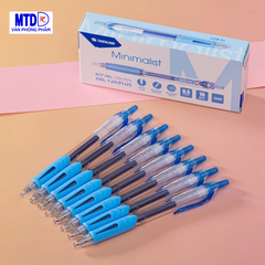 Bút gel Thiên Long GEL-129/PLUS, thân 2 màu trong & đục, thiết kế cải tiến, ngòi 0.5mm trơn êm (màu xanh)
