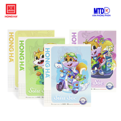 (Combo 5 quyển )Tâp học sinh Siêu Sóc - Hồng Hà-0329    96 trang , 4 ô ly vuông , ĐL : 120gsm - Đảm bảo viết không lem