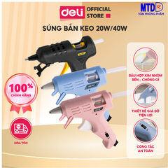 Súng Bắn Keo DELI Cao Cấp Chính Hãng Công Suất 20W/40W Nhỏ Gọn, An Toàn Sử Dụng