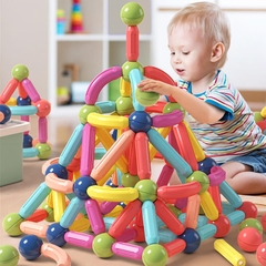 Bộ xếp hình nam châm 64, 72 chi tiết thanh đồ chơi xếp hình nam châm từ tính sáng tạo thông minh cho bé 1 2 3 4 5 6 tuổi