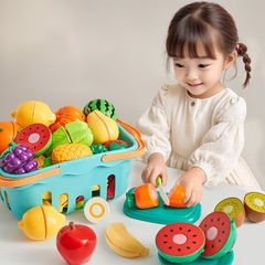 Đồ chơi cắt hoa quả rau củ kèm khay đựng cho bé trò chơi cắt trái cây bộ đồ chơi nấu ăn cắt rau quả trẻ em TOYLIFE