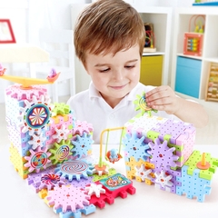 Bộ đồ chơi lắp ghép xếp hình bánh răng chuyển động, vòng xoay 83, 165, 203 chi tiết, đồ chơi giáo dục thông minh cho bé