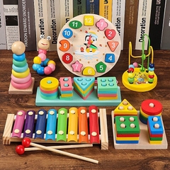 Bộ 6 món đồ chơi gỗ montessori thông minh phát triển trí tuệ cho bé combo 6 đồ chơi gỗ thông an toàn loại 1 TOYLIFE