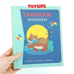 Sách xếp hình gỗ tangram kèm nam châm cho bé, đồ chơi sách ghép hình gỗ cho trẻ 1 2 3 4 5 6 7 8 tuổi TOYLIFE