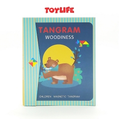Sách xếp hình gỗ tangram kèm nam châm cho bé, đồ chơi sách ghép hình gỗ cho trẻ 1 2 3 4 5 6 7 8 tuổi TOYLIFE