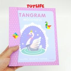 Sách xếp hình gỗ tangram kèm nam châm cho bé, đồ chơi sách ghép hình gỗ cho trẻ 1 2 3 4 5 6 7 8 tuổi TOYLIFE